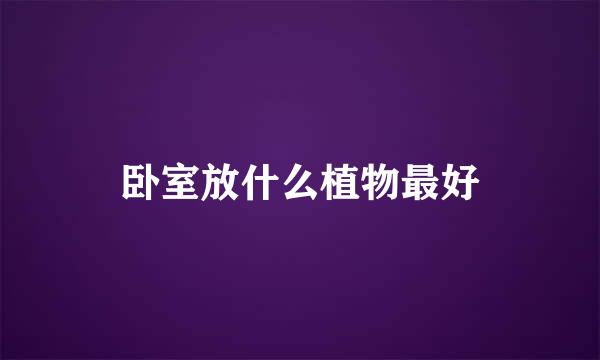 卧室放什么植物最好