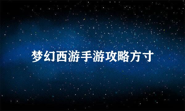 梦幻西游手游攻略方寸