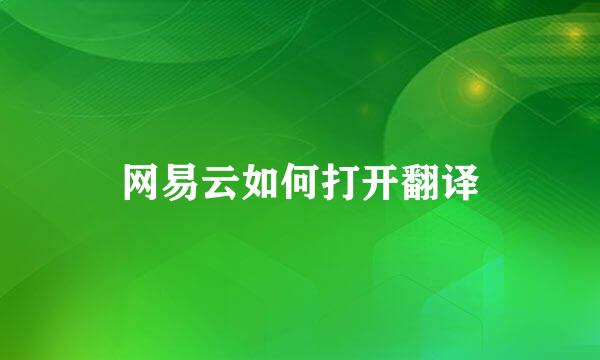 网易云如何打开翻译