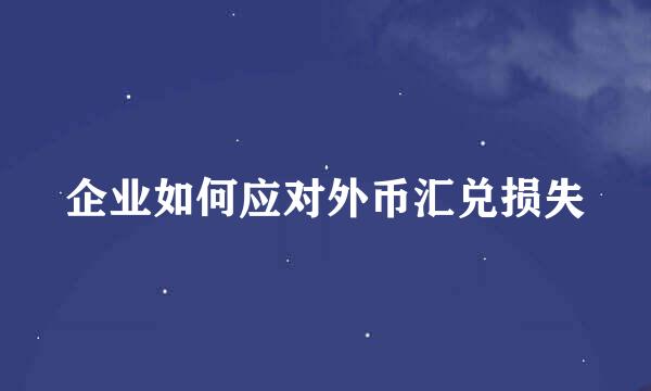 企业如何应对外币汇兑损失
