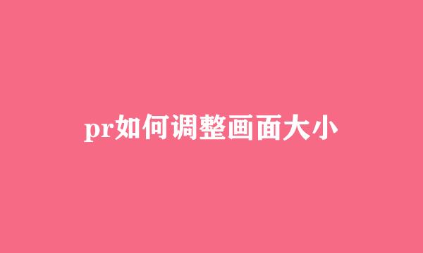 pr如何调整画面大小
