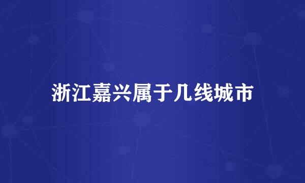 浙江嘉兴属于几线城市