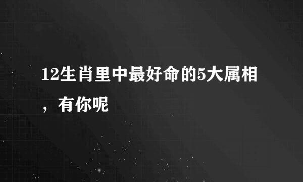 12生肖里中最好命的5大属相，有你呢