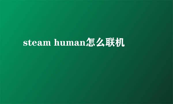 steam human怎么联机