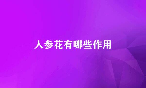 人参花有哪些作用