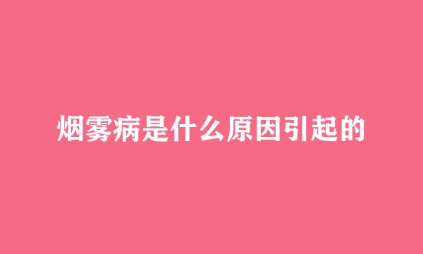 烟雾病是什么原因引起的