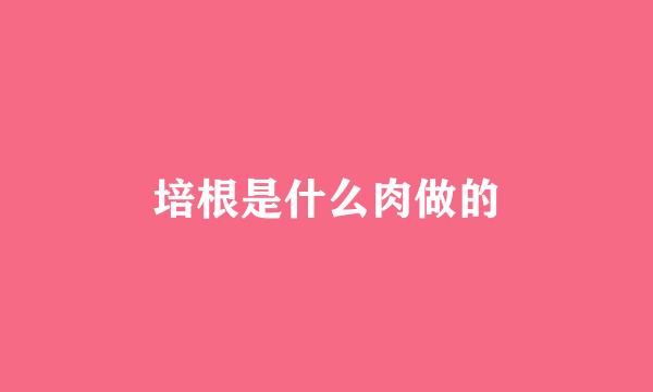 培根是什么肉做的