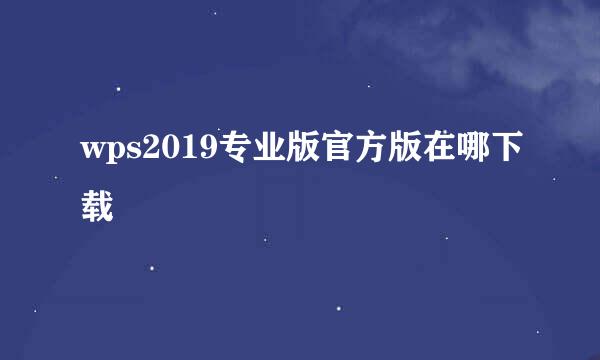 wps2019专业版官方版在哪下载