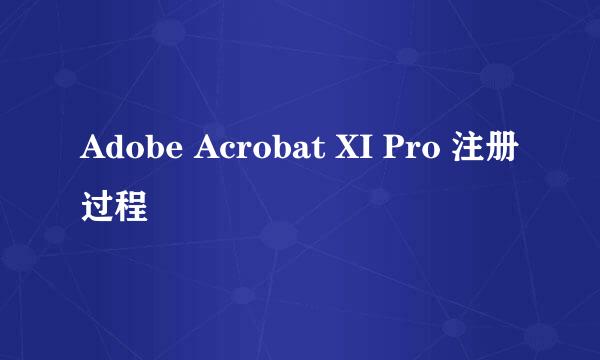 Adobe Acrobat XI Pro 注册过程
