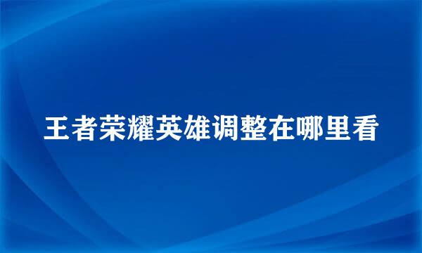 王者荣耀英雄调整在哪里看