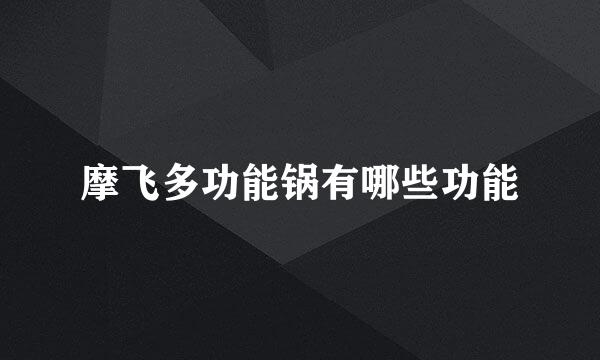 摩飞多功能锅有哪些功能