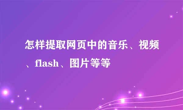 怎样提取网页中的音乐、视频、flash、图片等等
