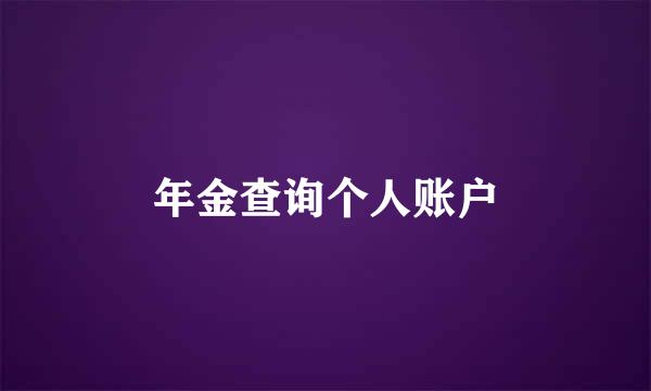 年金查询个人账户