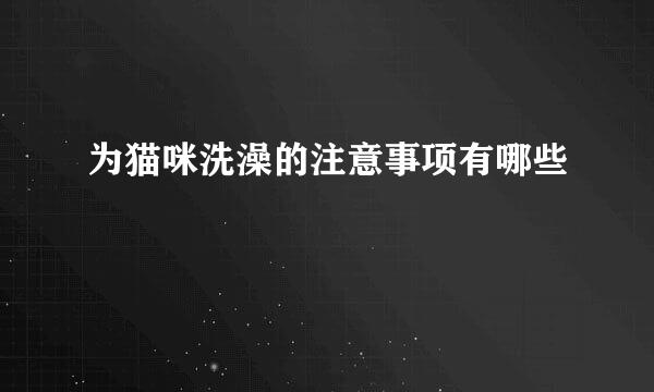 为猫咪洗澡的注意事项有哪些
