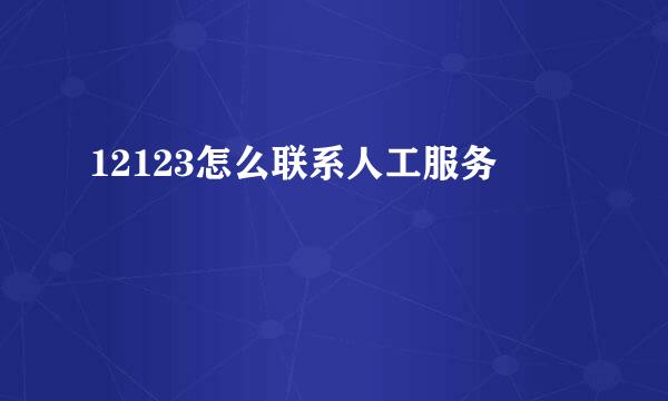 12123怎么联系人工服务