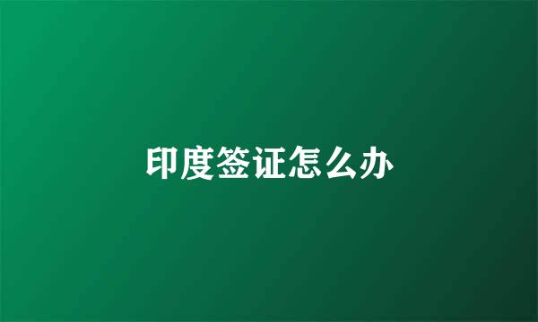 印度签证怎么办