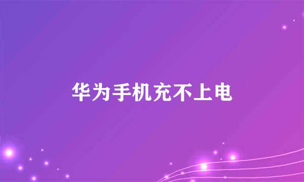 华为手机充不上电