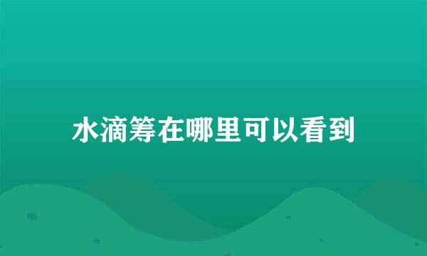 水滴筹在哪里可以看到