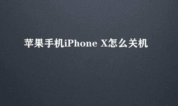 苹果手机iPhone X怎么关机