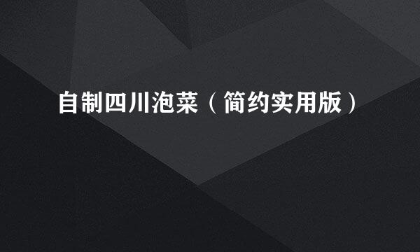 自制四川泡菜（简约实用版）