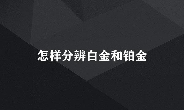 怎样分辨白金和铂金