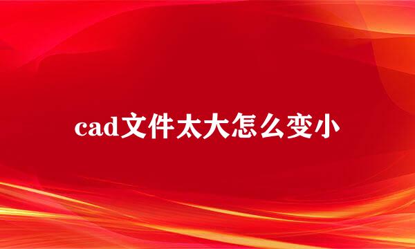 cad文件太大怎么变小