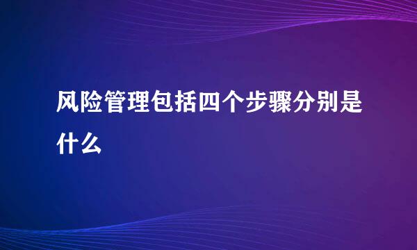 风险管理包括四个步骤分别是什么