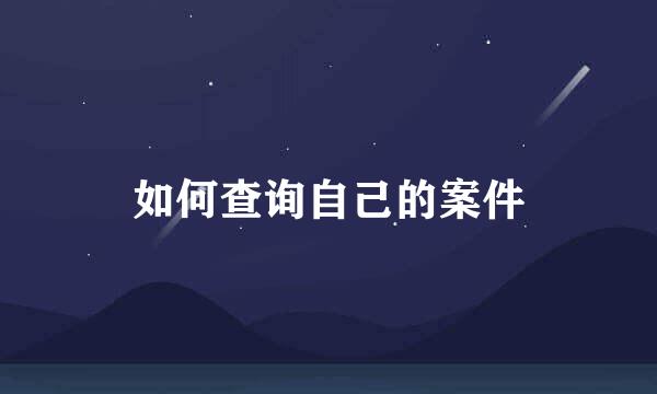 如何查询自己的案件