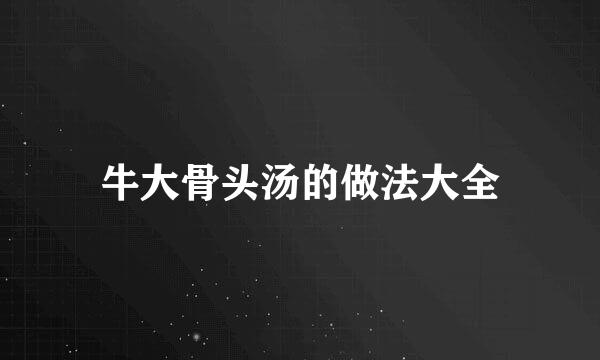 牛大骨头汤的做法大全