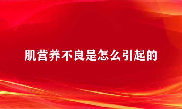 肌营养不良是怎么引起的