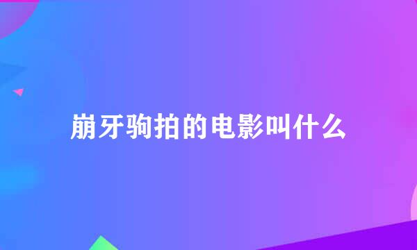 崩牙驹拍的电影叫什么