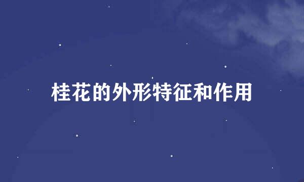 桂花的外形特征和作用