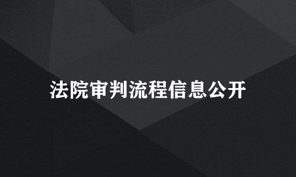 法院审判流程信息公开
