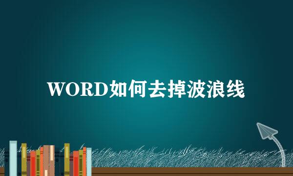 WORD如何去掉波浪线