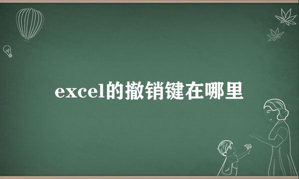 excel的撤销键在哪里