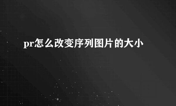 pr怎么改变序列图片的大小