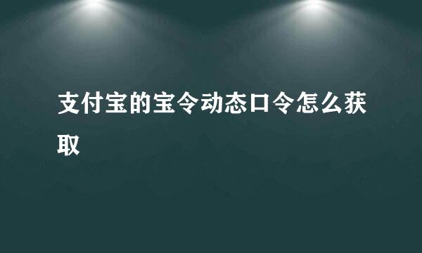 支付宝的宝令动态口令怎么获取