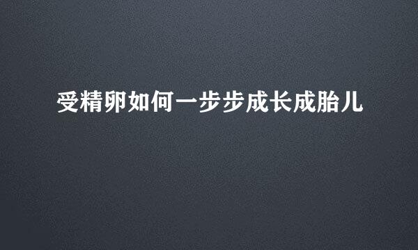 受精卵如何一步步成长成胎儿