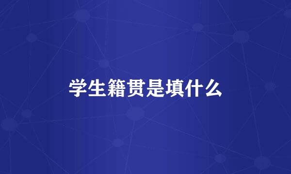 学生籍贯是填什么