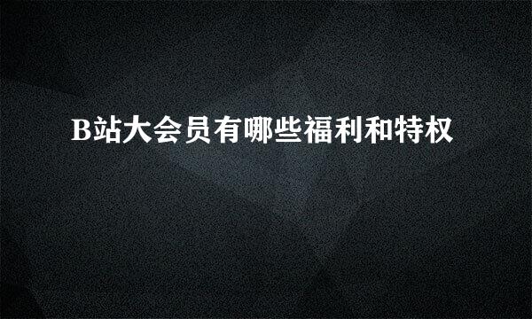 B站大会员有哪些福利和特权