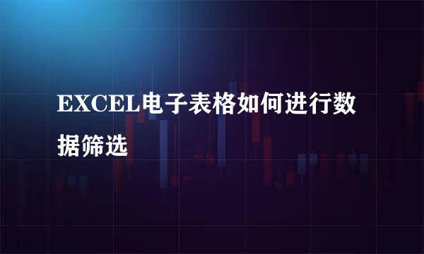 EXCEL电子表格如何进行数据筛选