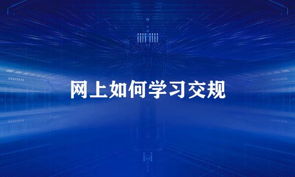 网上如何学习交规