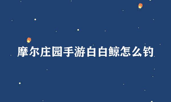 摩尔庄园手游白白鲸怎么钓