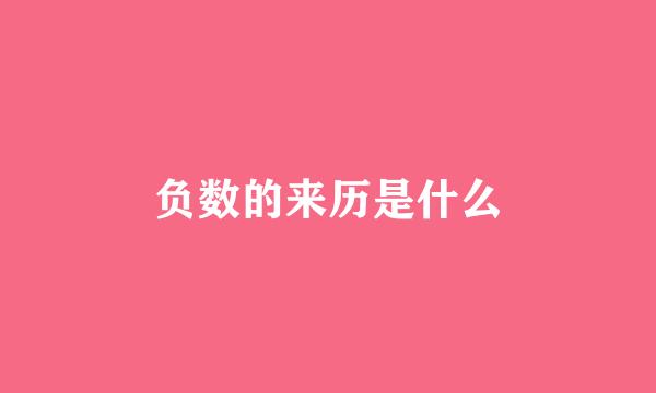 负数的来历是什么