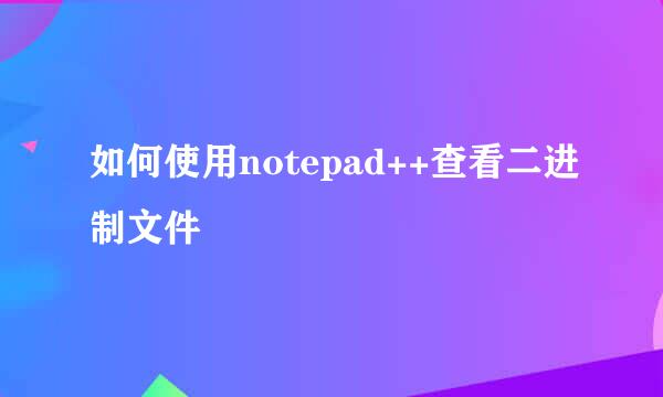 如何使用notepad++查看二进制文件