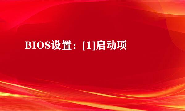 BIOS设置：[1]启动项