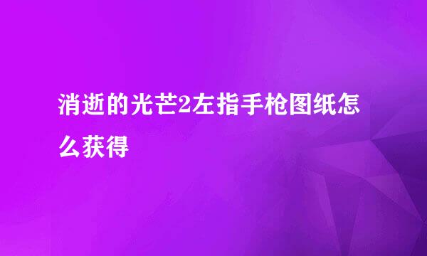 消逝的光芒2左指手枪图纸怎么获得