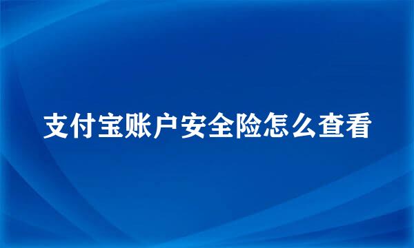 支付宝账户安全险怎么查看