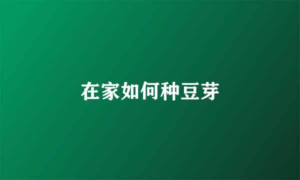 在家如何种豆芽