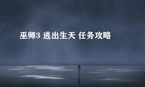 巫师3 逃出生天 任务攻略